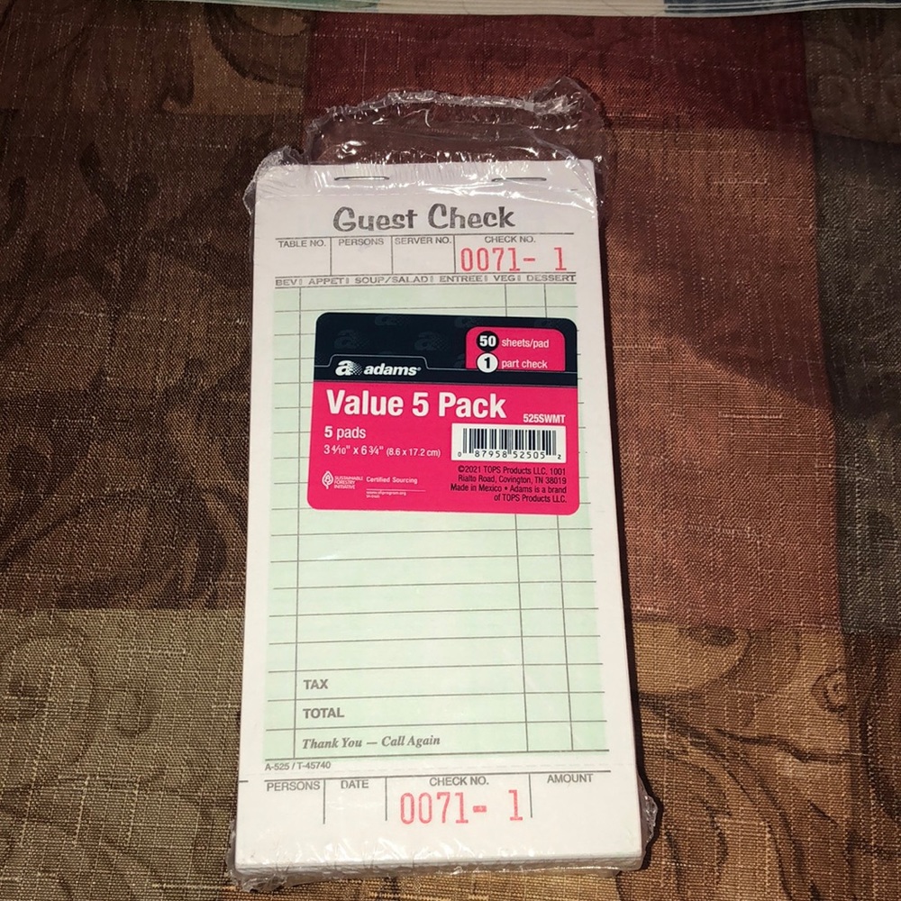Guest Check Value 5 Pack